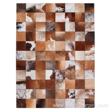 Luxury cowhide leather Patchwork Carpet
